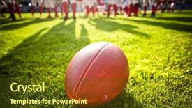  Presentation with football players field - Audience pleasing PPT theme consisting of up of an american football backdrop and a tawny brown colored foreground