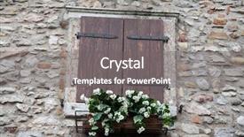  Presentation with flower pots - Audience pleasing presentation design consisting of up of an ancient window backdrop and a gray colored foreground