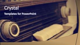  Presentation with frequency - Colorful presentation design enhanced with up of an antique radio backdrop and a navy blue colored foreground