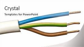  Presentation with electrical kilowatt hour electric meter - Slides featuring up of an electrical wire background and a white colored foreground