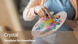  Presentation with poetry creativity concept - Audience pleasing presentation theme consisting of up of artist with palette backdrop and a coral colored foreground