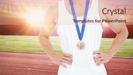  Presentation with olympic race - Amazing PPT layouts having up of athlete with olympic backdrop and a lemonade colored foreground