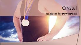  Presentation with olympic - PPT layouts featuring up of athlete with olympic background and a coral colored foreground