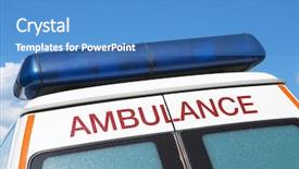  Presentation with ambulance - Audience pleasing theme consisting of up of back of ambulance backdrop and a teal colored foreground