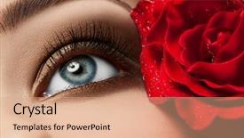  Presentation with bible red rose - Slide set consisting of up of beautiful woman eye background and a coral colored foreground