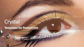  Presentation with eye - Slides consisting of up of beautiful womanish eye background and a tawny brown colored foreground