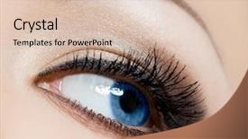  Presentation with eye lash - Amazing slide deck having up of beautiful womanish eye backdrop and a lemonade colored foreground