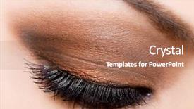  Presentation with eye - Cool new theme with up of beautiful womanish eye backdrop and a coral colored foreground