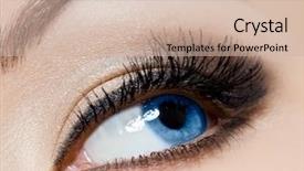  Presentation with eye wash - Amazing slide deck having up of beautiful womanish eye backdrop and a soft green colored foreground