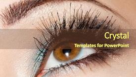  Presentation with eye brows - PPT theme enhanced with up of beautiful womanish eye background and a tawny brown colored foreground