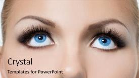  Presentation with eye brows - Slide deck featuring up of beautiful womanish eye background and a lemonade colored foreground