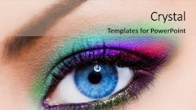  Presentation with eye lash - Beautiful theme featuring up of beautiful womanish eye backdrop and a lemonade colored foreground