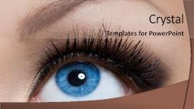  Presentation with eye - Amazing PPT layouts having up of beautiful womanish eye backdrop and a coral colored foreground