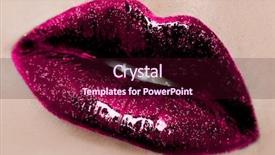  Presentation with lips - Amazing slides having up of beautiful womanish lips backdrop and a wine colored foreground