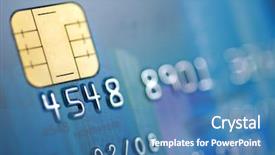  Presentation with credit card - Beautiful presentation theme featuring up of blue credit card backdrop and a teal colored foreground