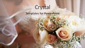  Presentation with april showers close up - Cool new presentation theme with up of bride holding bouquet backdrop and a coral colored foreground