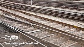  Presentation with rail track - Colorful PPT layouts enhanced with up of british railway track backdrop and a  colored foreground