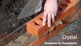  Presentation with brick mortar - Colorful presentation theme enhanced with up of builder laying brick backdrop and a tawny brown colored foreground