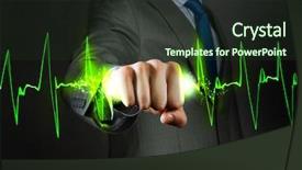  Presentation with close up of cinnamon roll - Cool new slides with up of businessman grasping cardiograph backdrop and a tawny brown colored foreground