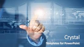  Presentation with maxwell physical equations electromagnetics hand - Slide deck featuring up of businessman hand push background and a teal colored foreground