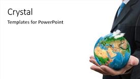  Presentation with nasa - PPT layouts with up of businessman holding earth background and a white colored foreground