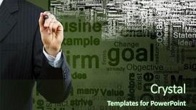  Presentation with leadership - PPT layouts with up of businessman writing leadership background and a tawny brown colored foreground