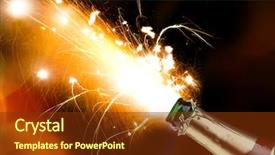  Presentation with explosion - Presentation theme having up of champagne explosion celebration background and a  colored foreground