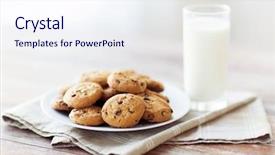  Presentation with culinary - Audience pleasing theme consisting of up of chocolate oatmeal cookies backdrop and a sky blue colored foreground