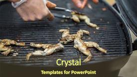  Presentation with asian food - Cool new presentation theme with up of cook frying frog backdrop and a tawny brown colored foreground