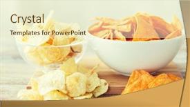 Presentation with nachos - Beautiful slides featuring up of crunchy potato crisp backdrop and a cream colored foreground