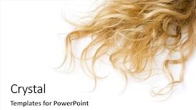  Presentation with curly hair - Audience pleasing presentation theme consisting of up of curly blond hair backdrop and a white colored foreground