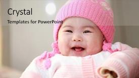  Presentation with cute baby - Cool new presentation theme with up of cute asia baby backdrop and a light gray colored foreground