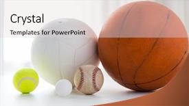  Presentation with fitness - Audience pleasing slide deck consisting of up of different sports balls backdrop and a lemonade colored foreground