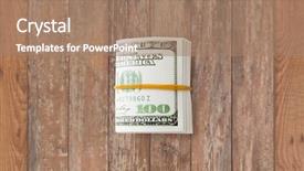  Presentation with investment money - PPT theme consisting of up of dollar money packet background and a coral colored foreground