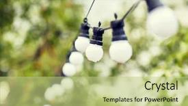  Presentation with corporate events and decoration presentation - Cool new slide deck with up of electric bulb garland backdrop and a mint green colored foreground