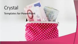  Presentation with investment money - Slide deck consisting of up of euro paper money background and a light gray colored foreground