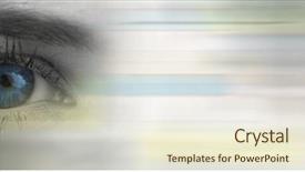  Presentation with blue earth eye - Beautiful presentation design featuring up of eye in greyscale backdrop and a cream colored foreground