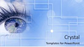  Presentation with blue tech - Cool new theme with up of eye with globe backdrop and a light blue colored foreground