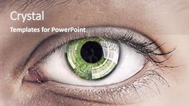  Presentation with green chemistry close up - Cool new PPT layouts with up of female clear green backdrop and a coral colored foreground