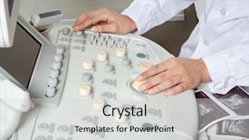  Presentation with radiologist - Slides consisting of up of female radiologist operating background and a light gray colored foreground