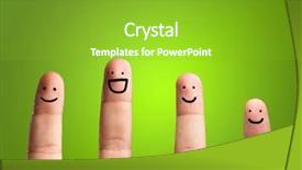  Presentation with green chemistry close up - Presentation theme with up of fingers with smiley background and a shamrock green colored foreground