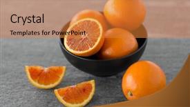  Presentation with healthy eating food photography - Colorful PPT layouts enhanced with up of fresh juicy blood backdrop and a gold colored foreground