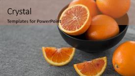  Presentation with healthy eating - Beautiful slide set featuring up of fresh juicy blood backdrop and a coral colored foreground