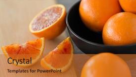  Presentation with healthy eating food photography - Presentation having up of fresh juicy blood background and a gold colored foreground