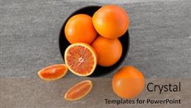  Presentation with healthy eating food photography - Cool new PPT theme with up of fresh juicy blood backdrop and a coral colored foreground