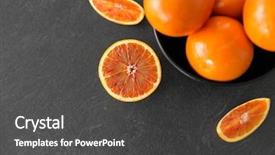  Presentation with healthy eating food photography - Slides featuring up of fresh juicy blood background and a dark gray colored foreground