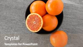  Presentation with healthy eating food photography - Cool new slide set with up of fresh juicy blood backdrop and a coral colored foreground