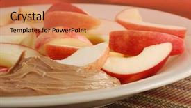  Presentation with peanut butter - Amazing slides having up of freshly sliced apple backdrop and a coral colored foreground