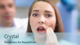  Presentation with pain - PPT layouts featuring up of girl in pain background and a sky blue colored foreground