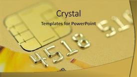  Presentation with credit card - Colorful theme enhanced with up of golden credit card backdrop and a yellow colored foreground